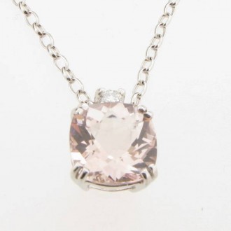 PD0262 Morganite & Diamond Pendant